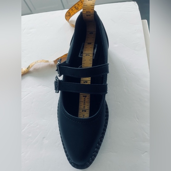 T.U.K. Footwear Black Women Platform Mary Jane 2 Strap Skull Buckle Shoes Size 6 - Picture 9 of 10